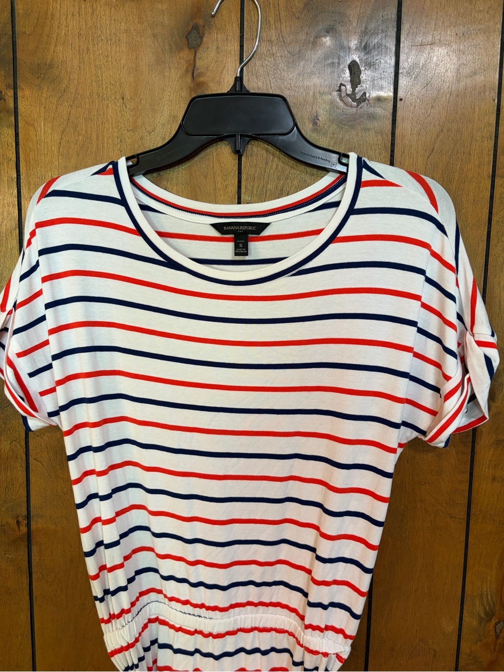 Banana Republic Striped Midi Dress - White with Red & Navy Stripes - Picture 3 of 6